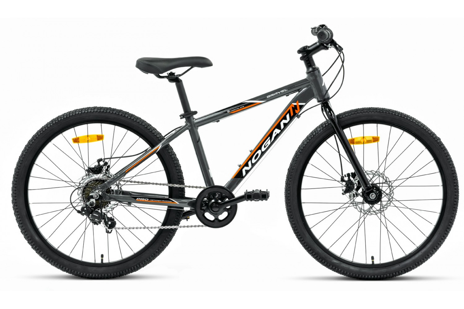 Nogan Gravel PRO 24 pollici Mountain Bike per Bambini Grigio