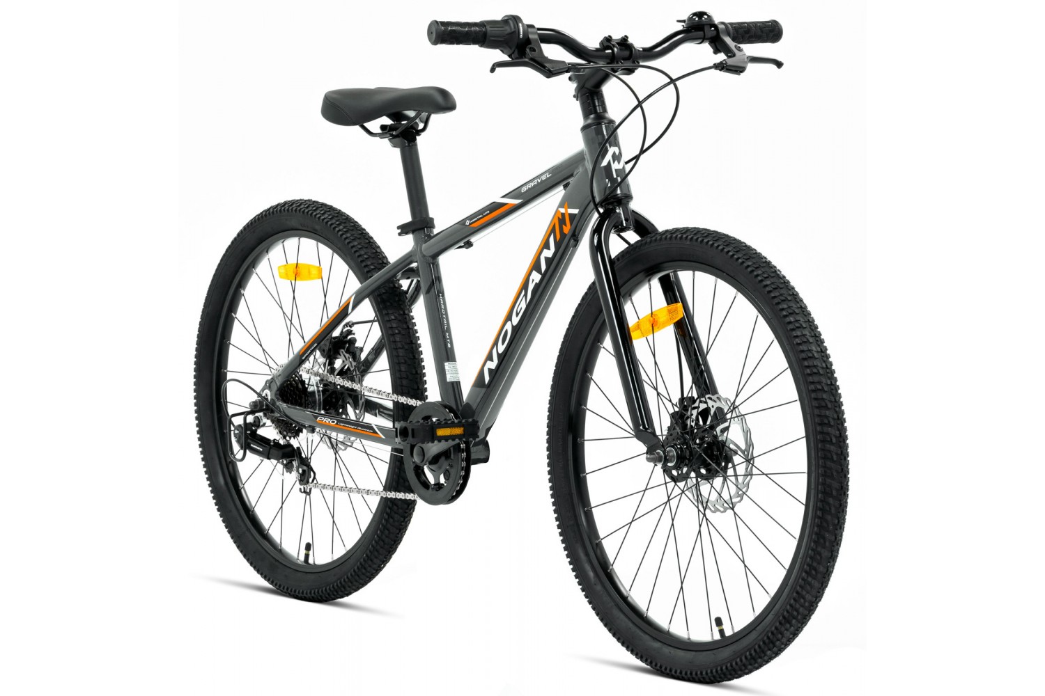 Nogan Gravel PRO 24 pollici Mountain Bike per Bambini Grigio