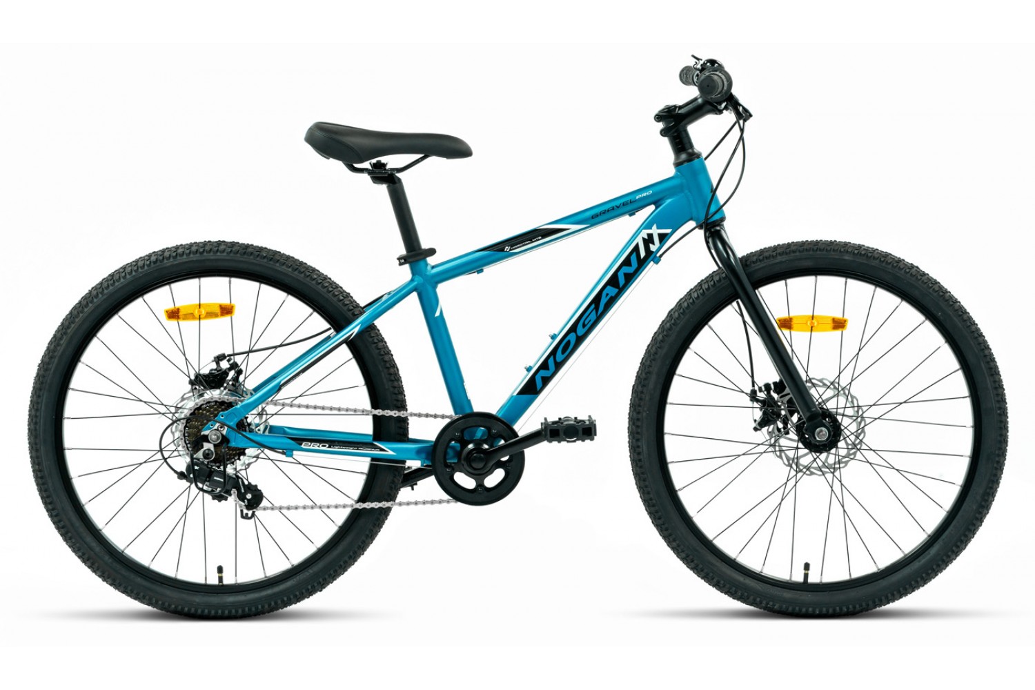 Nogan Gravel PRO 24 pollici Mountain Bike per bambini Blu