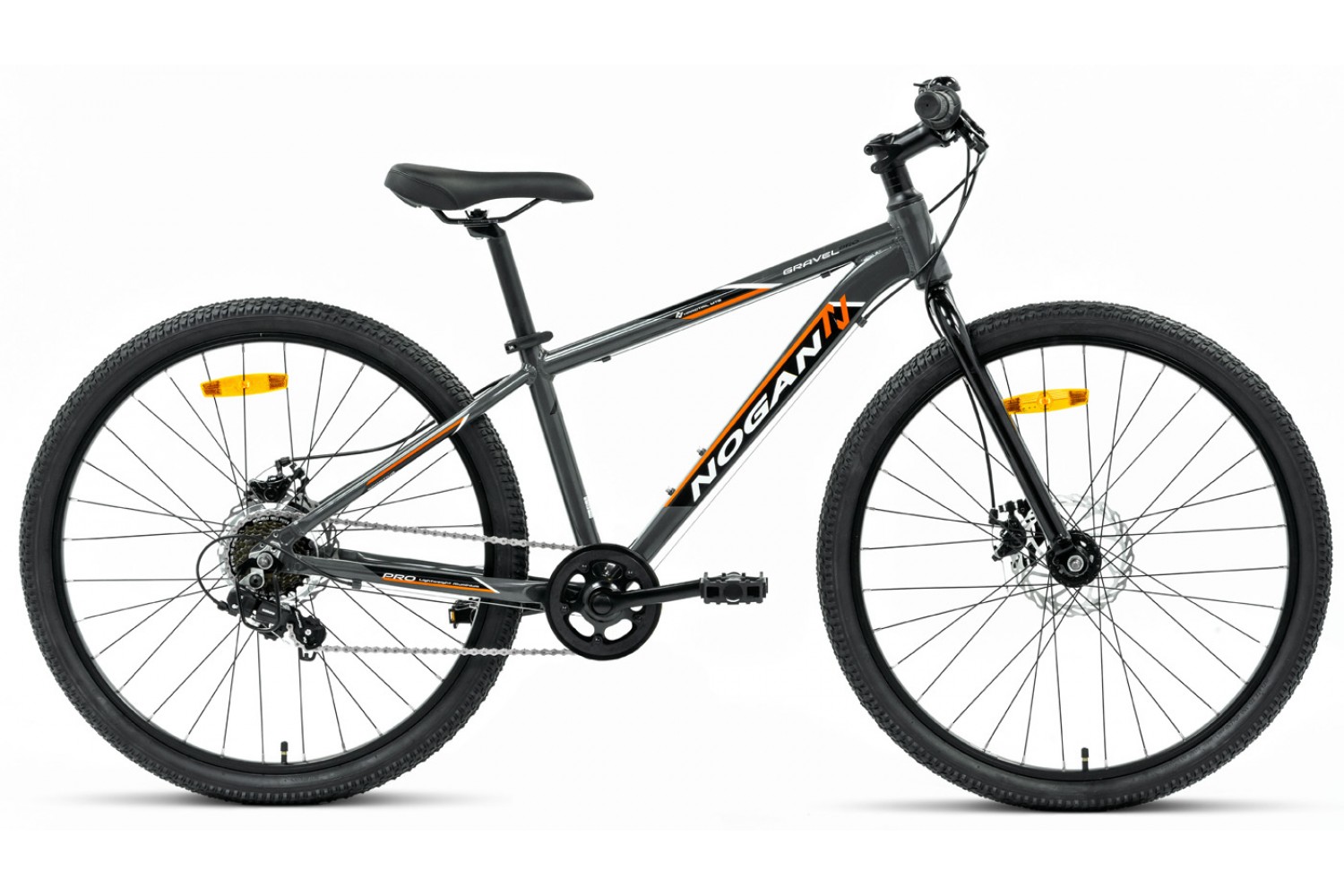 Nogan Gravel PRO 26 pollici Mountain Bike per Bambini Grigio