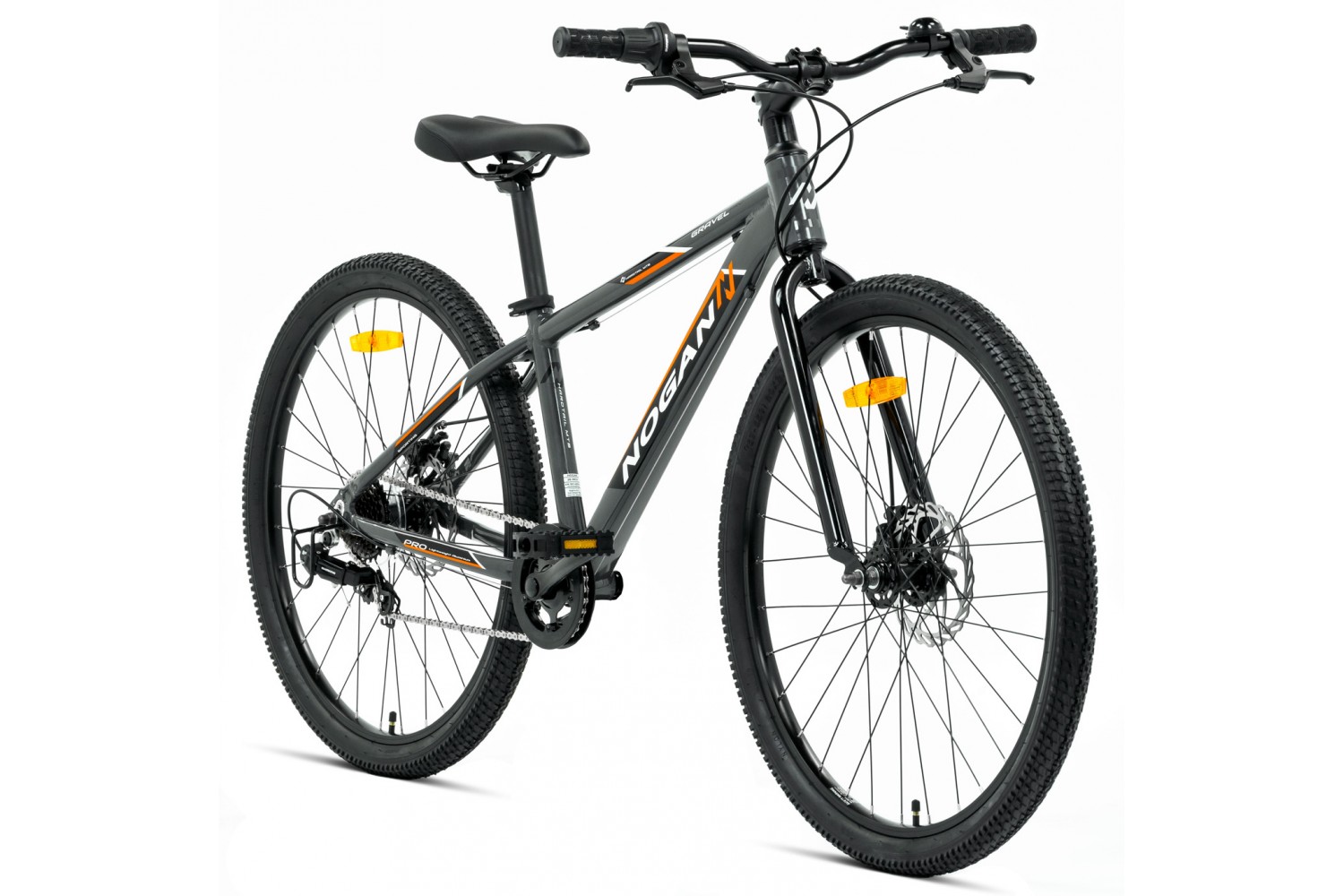 Nogan Gravel PRO 26 pollici Mountain Bike per Bambini Grigio