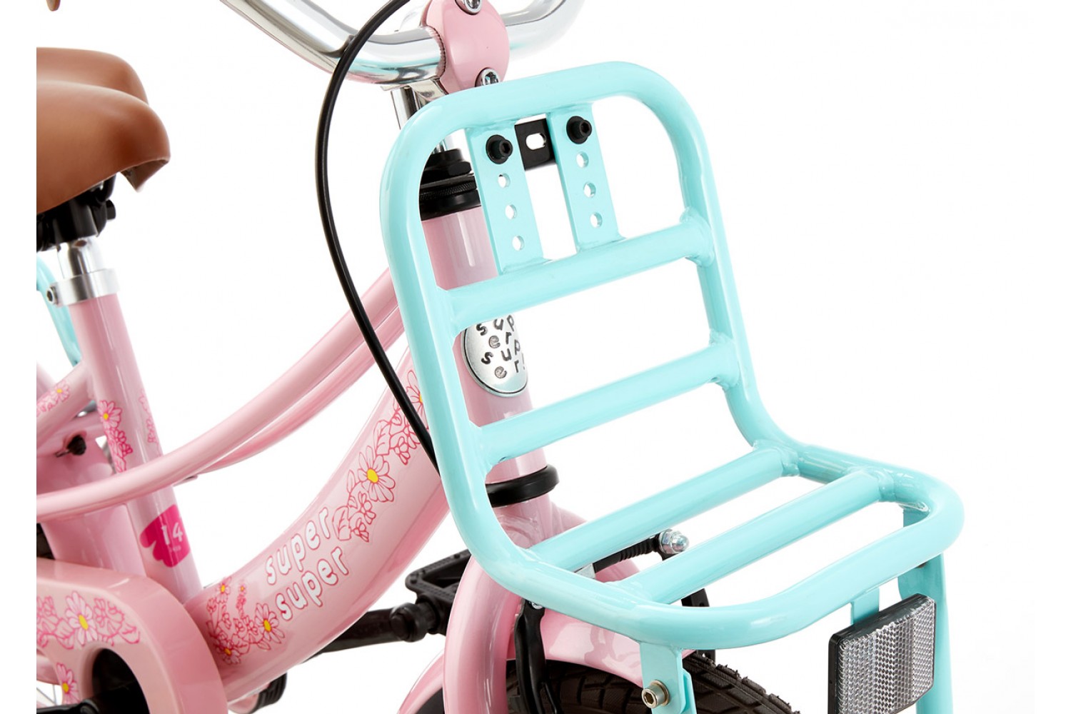 Supersuper Lola Bicicletta per bambini 14 pollici Ragazze Rosa Turchese