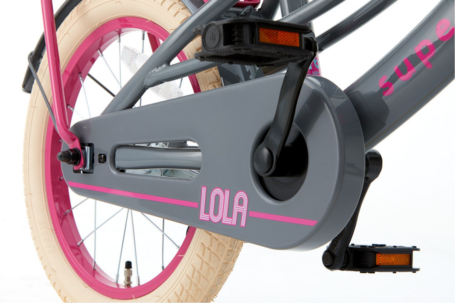 Supersuper Bicicletta per bambini Lola 16 pollici Ragazze Grigio Rosa