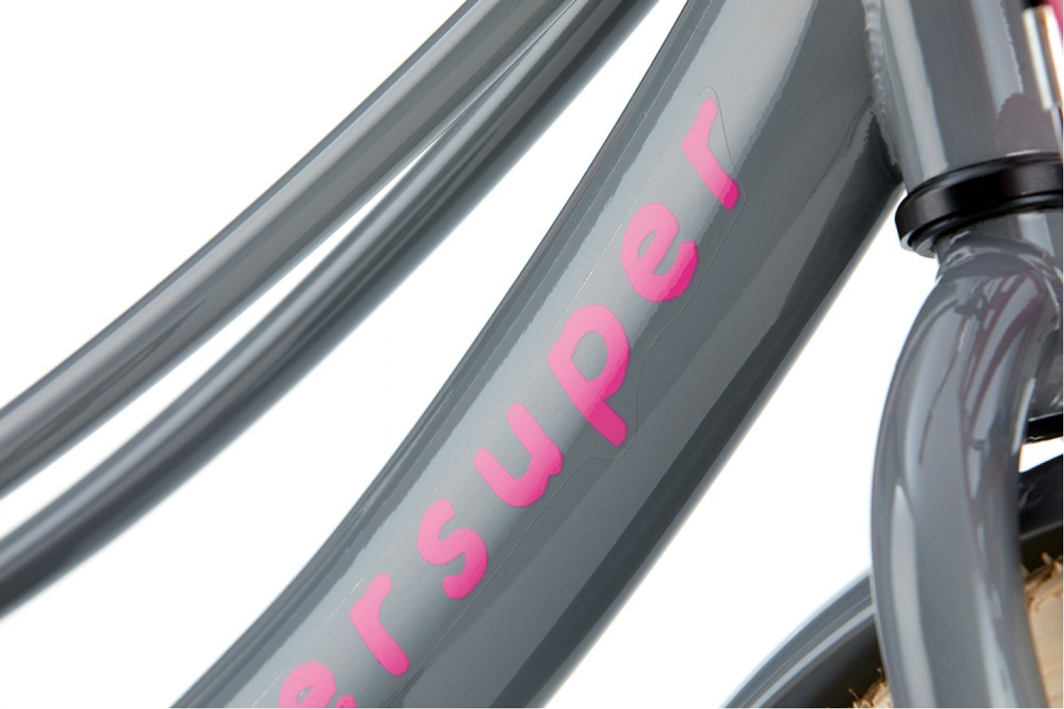 Supersuper Bicicletta per bambini Lola 16 pollici Ragazze Grigio Rosa
