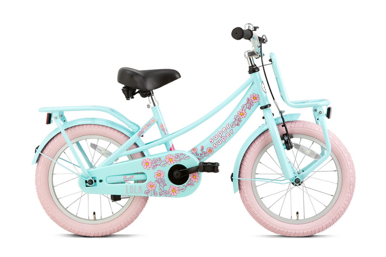 Supersuper Bicicletta per bambini Lola 16 pollici Ragazze Rosa Menta