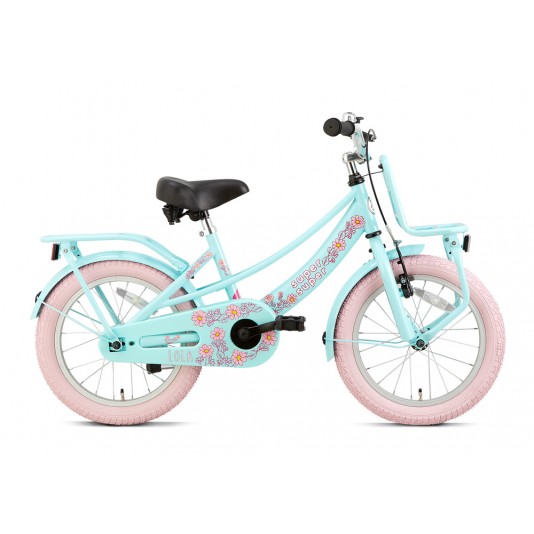 Bici Bambino Supersuper Lola 16 pollici Ragazze Menta Rosa