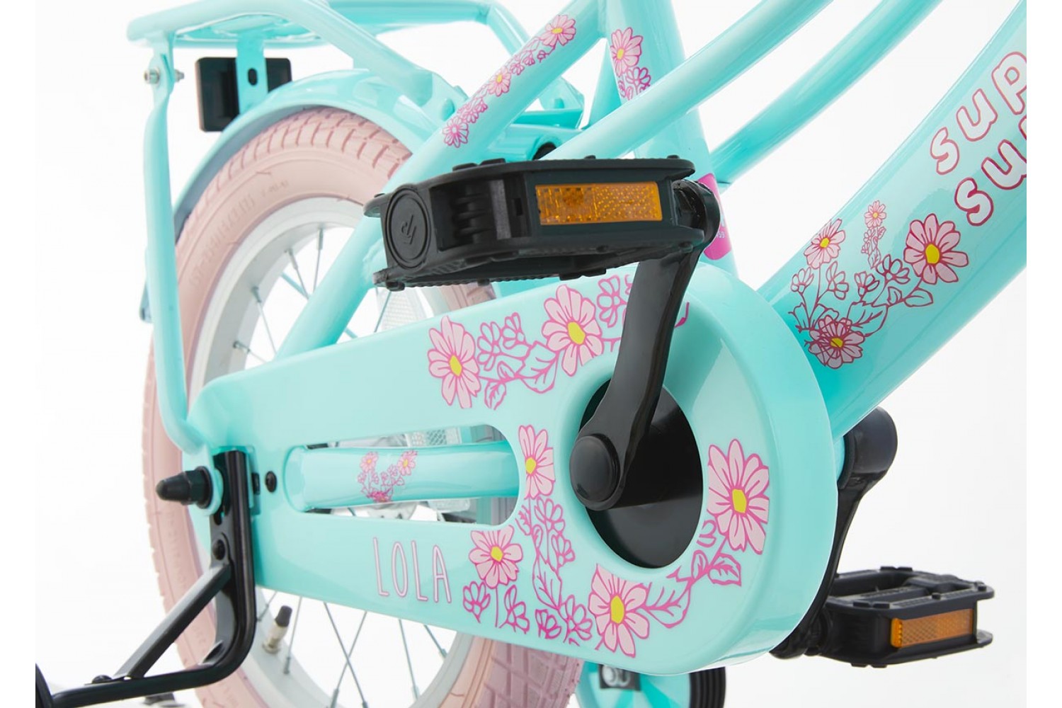 Supersuper Bicicletta per bambini Lola 14 pollici Ragazze Rosa menta