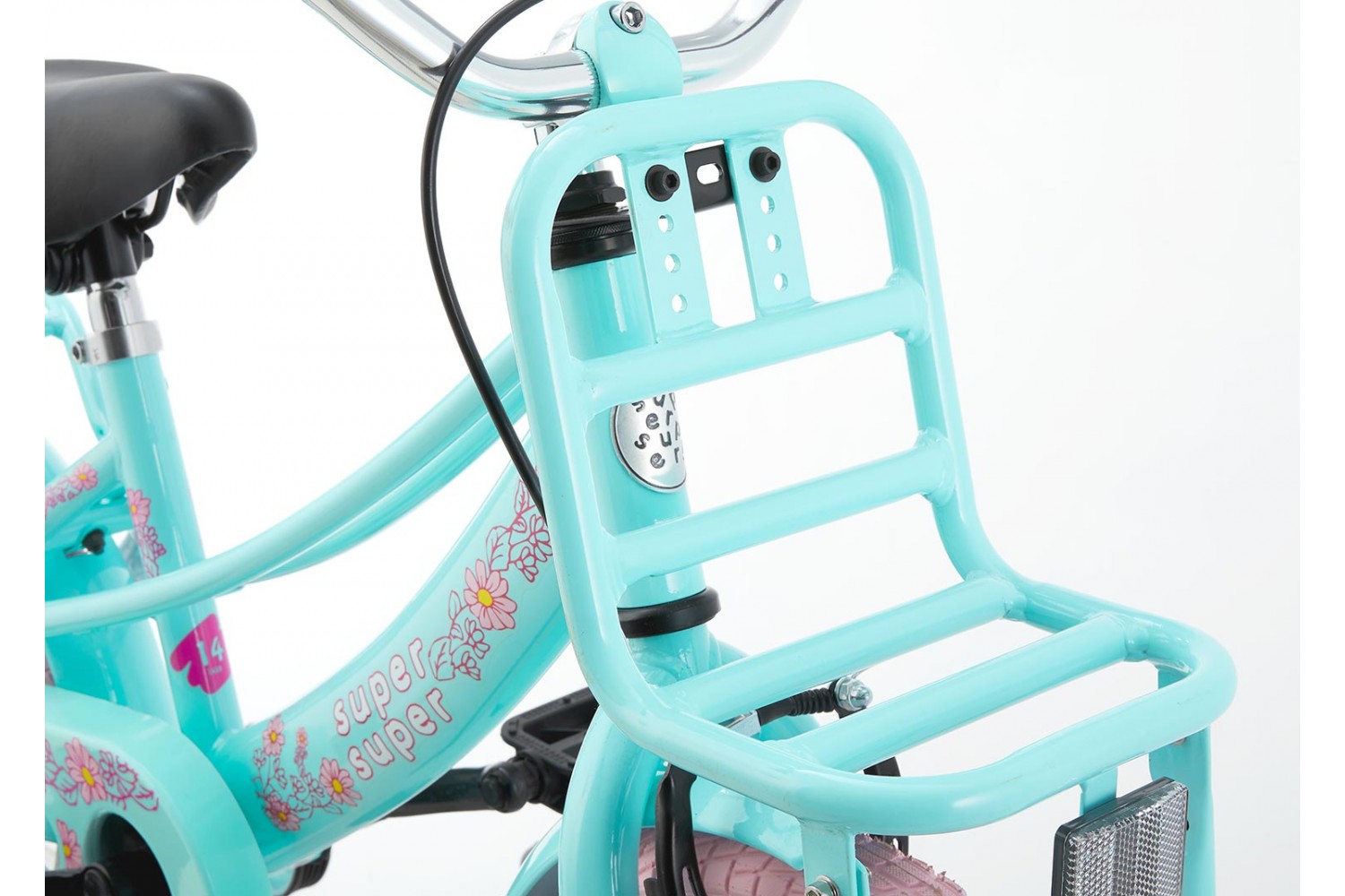 Supersuper Bicicletta per bambini Lola 14 pollici Ragazze Rosa menta