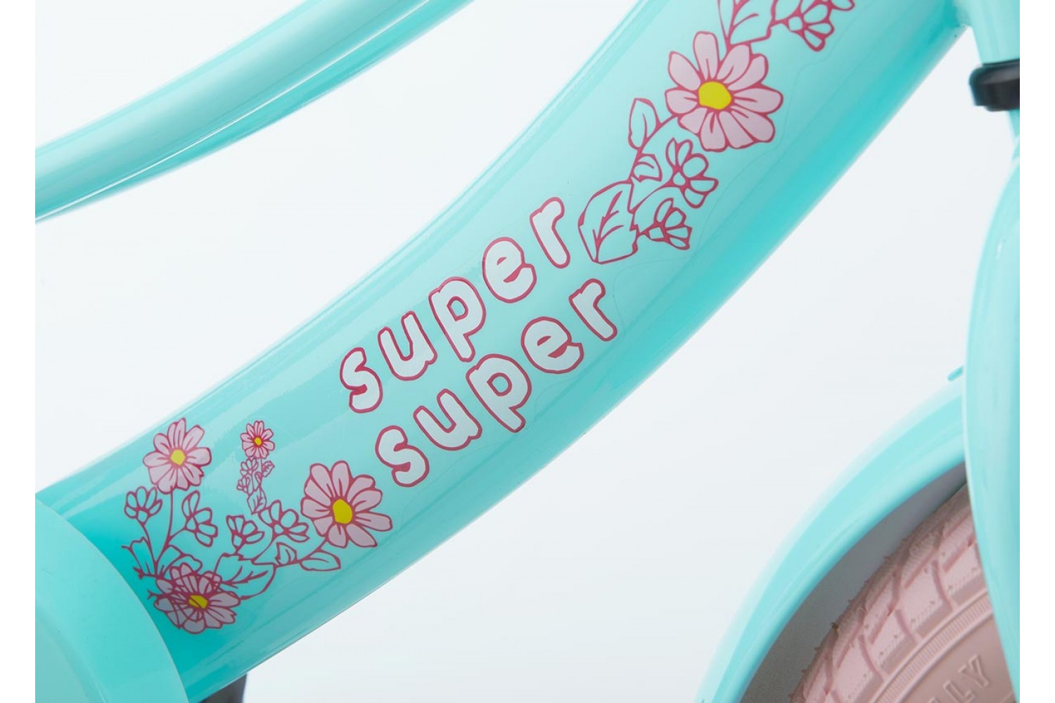 Supersuper Bicicletta per bambini Lola 14 pollici Ragazze Rosa menta